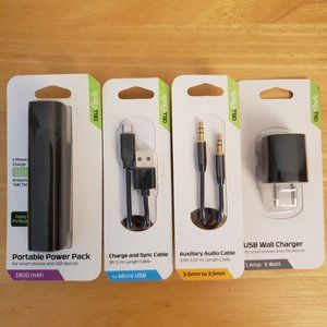 CELLCandy Portable Power Pack, Sync Cable, USB Wall Charger